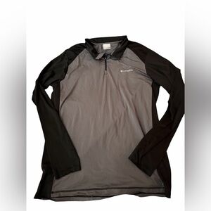 Columbia Shirt Mens medium gray black Omni-Wick Long Sleeve 1/4 Zip Pullover